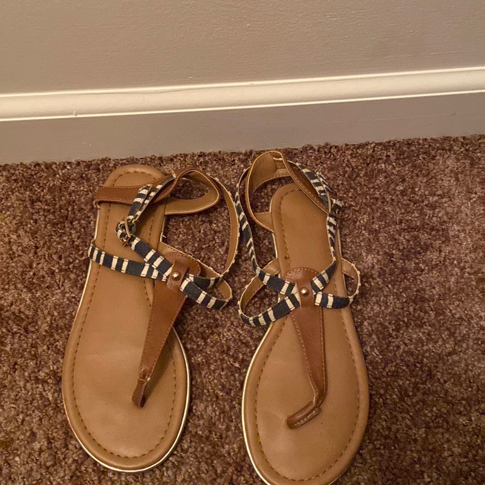 Used condition Mix No.6 sandals blue and white size 6.